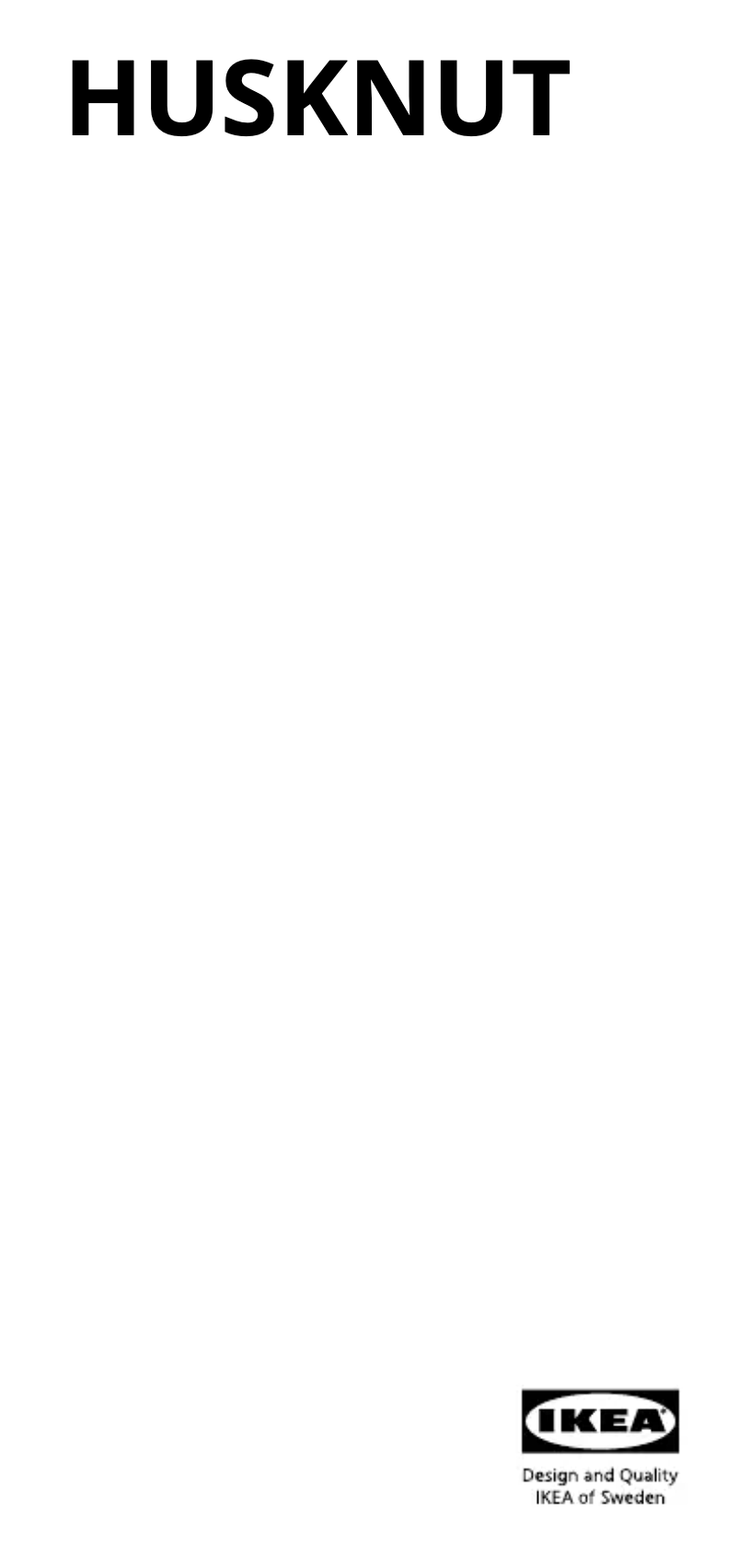 Page 1 de la notice Manuel utilisateur Ikea HUSKNUT 105.835.54