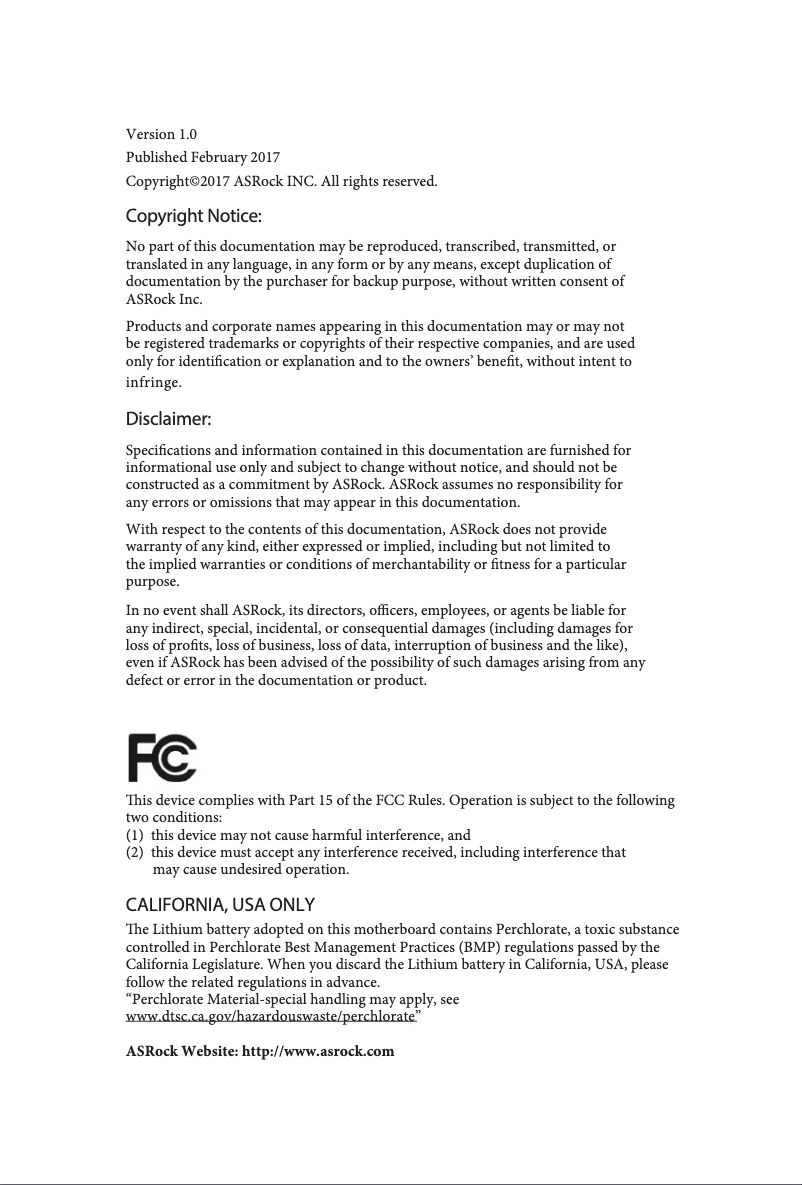 Page 1 de la notice Manuel utilisateur Asrock A320M-DGS