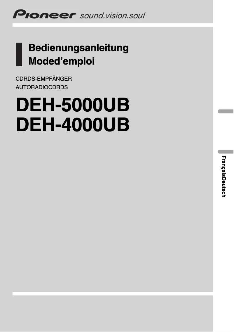 Page 1 de la notice Manuel utilisateur Pioneer DEH-4000UB