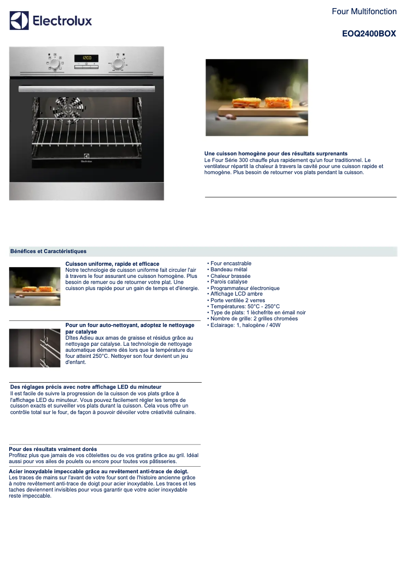 Page n°1 - Fiche technique Electrolux EOQ2400BOX