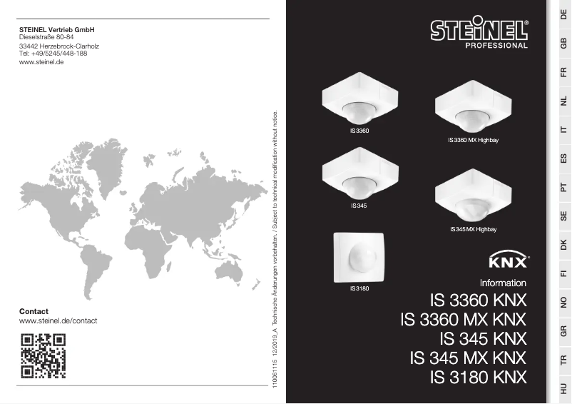 Page 1 de la notice Manuel utilisateur Steinel IS 345 MX KNX