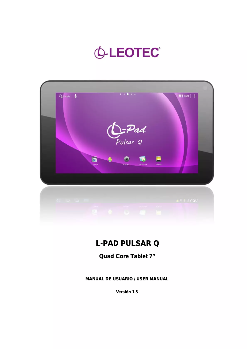 Page 1 de la notice Manuel utilisateur Leotec L-Pad Pulsar Q LETAB720