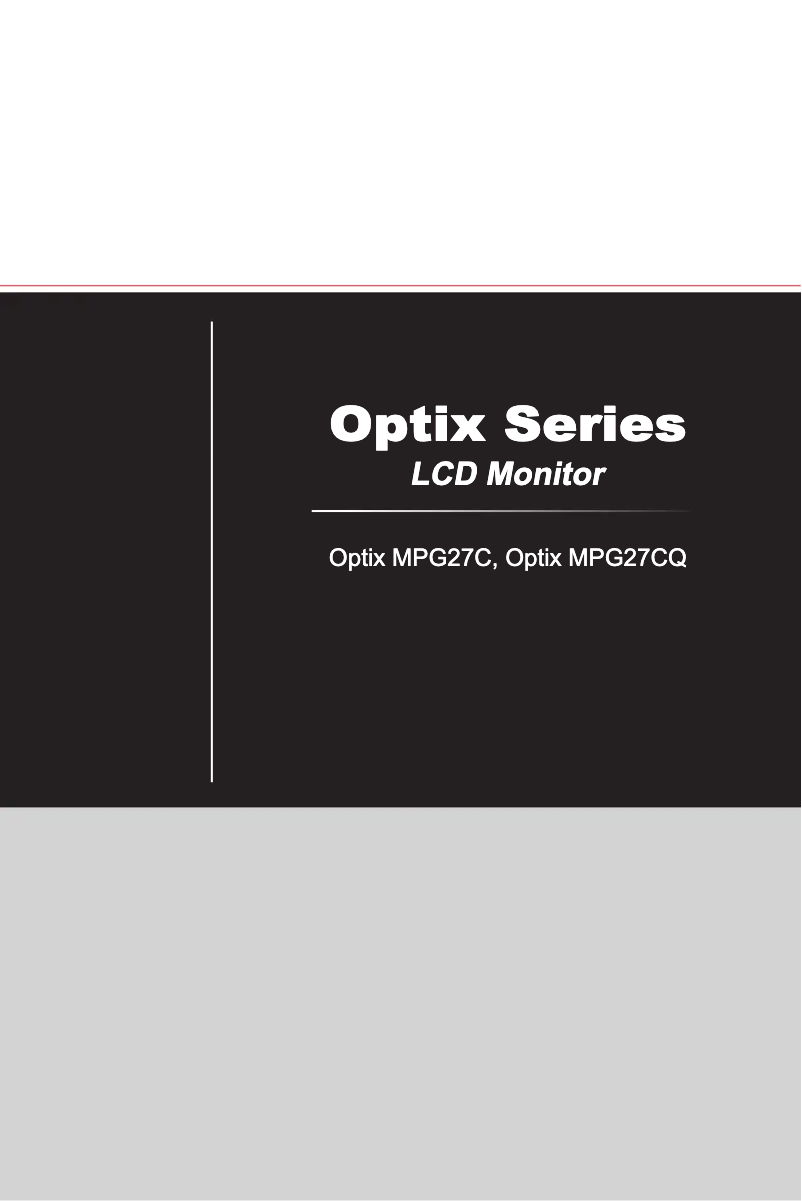 Page n°1 - Manuel utilisateur MSI Optix MPG27CQ2
