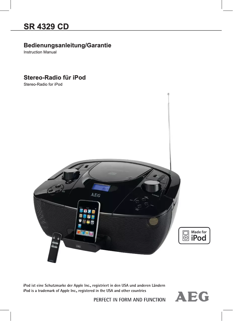 Page n°1 - Manuel utilisateur AEG SR 4329 CD IPOD