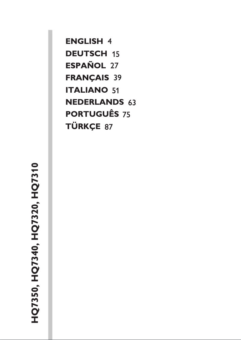 Page n°1 - Manuel utilisateur Philips 7000 Series HQ7310