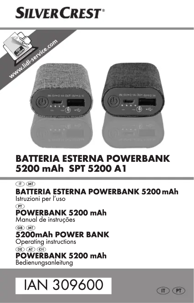 Page 1 de la notice Manuel utilisateur SilverCrest SPT 5200 A1