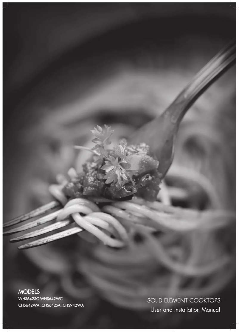 Page 1 de la notice Manuel utilisateur Westinghouse WHS642WC