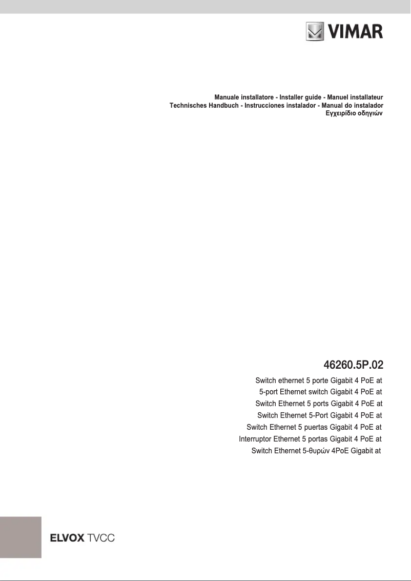 Page n°1 - Manuel utilisateur Vimar ELVOX 46260.5P.02