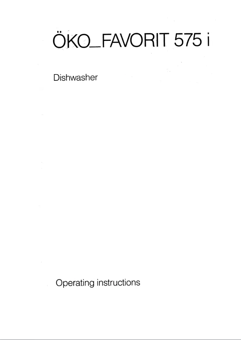 Image de la première page du manuel de l'appareil Favorit 575I W