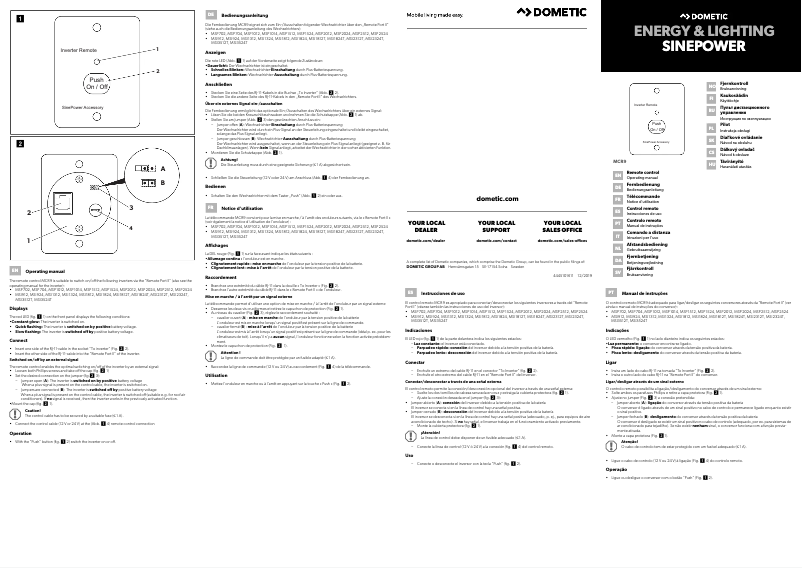 Page 1 de la notice Manuel utilisateur Dometic SinePower MCR9