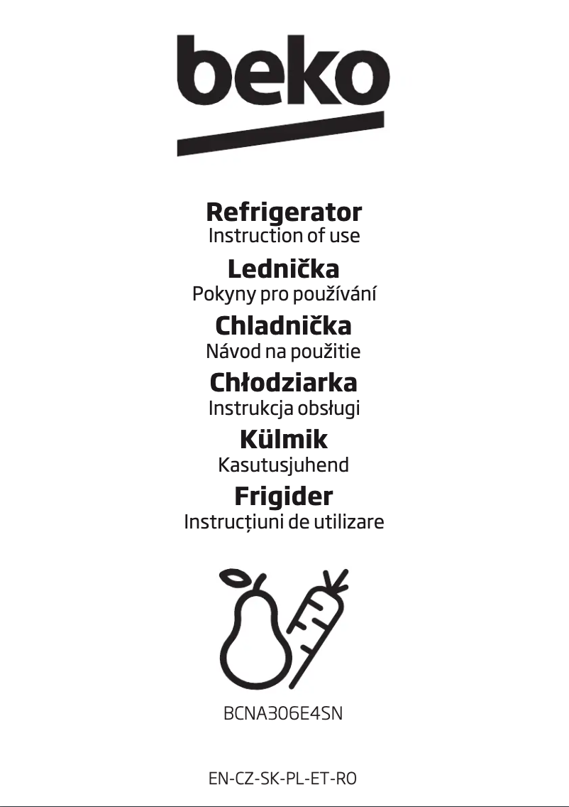 Image de la première page du manuel de l'appareil BCNA306E42SN