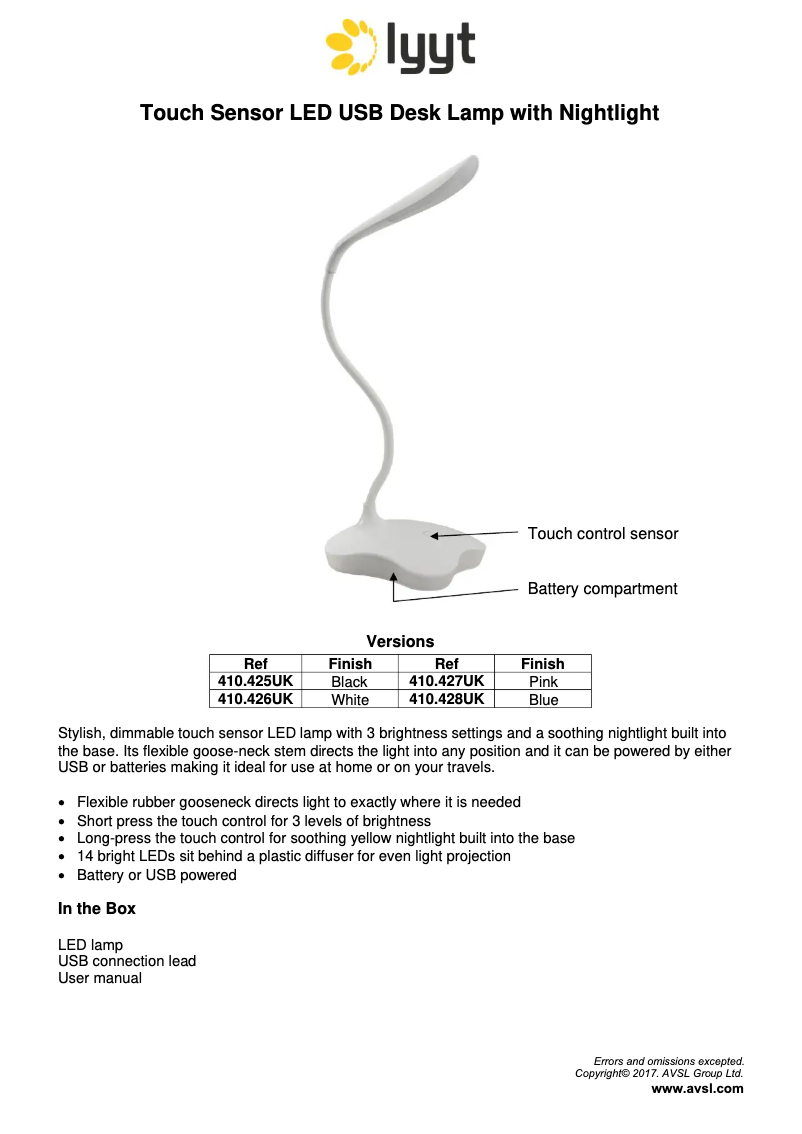 Page n°1 - Manuel utilisateur LYYT USB-DW