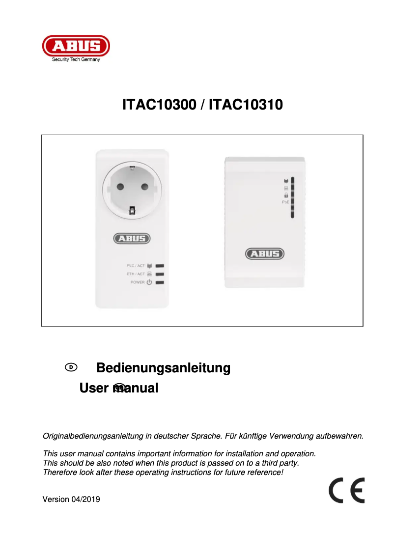 Page n°1 - Manuel utilisateur Abus ITAC10300