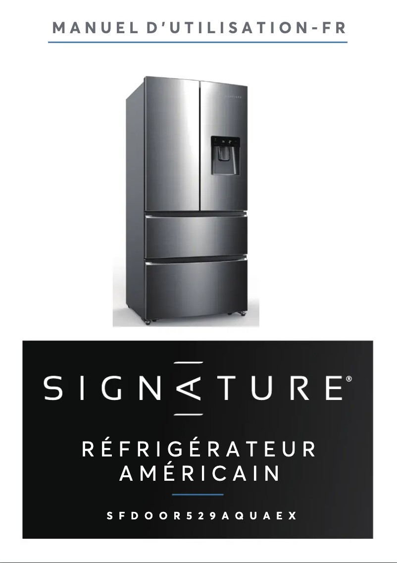 Page 1 de la notice Manuel utilisateur Signature SFDOOR529AQUAEX