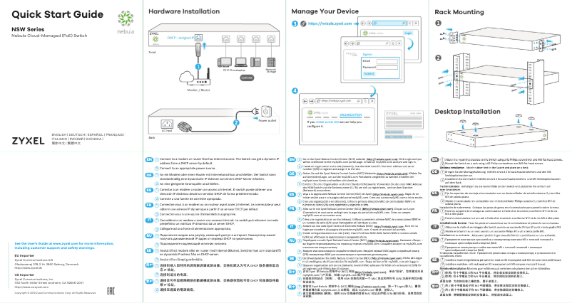 Page n°1 - Guide de démarrage rapide ZyXEL NSW100-28