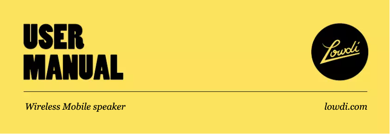 Image de la première page du manuel de l'appareil Wireless Mobile speaker