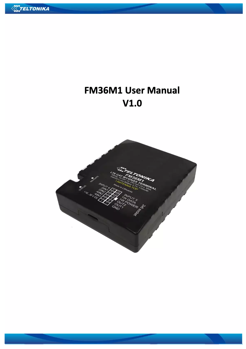 Page 1 de la notice Manuel utilisateur Teltonika FM36M1