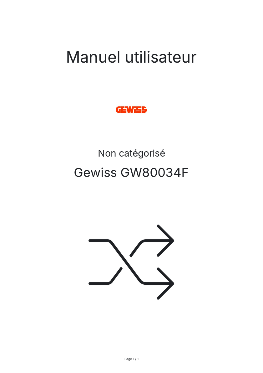 Image de la première page du manuel de l'appareil GW80034F