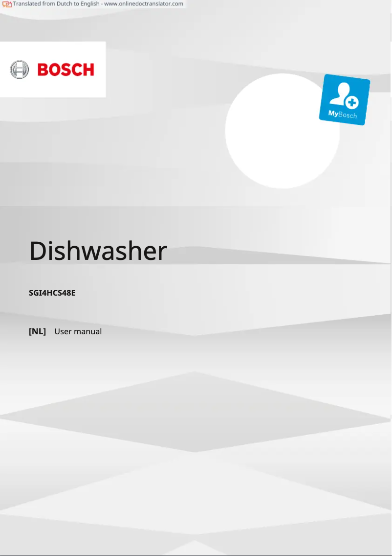 Page 1 de la notice Manuel utilisateur Bosch SGI4HCS48E