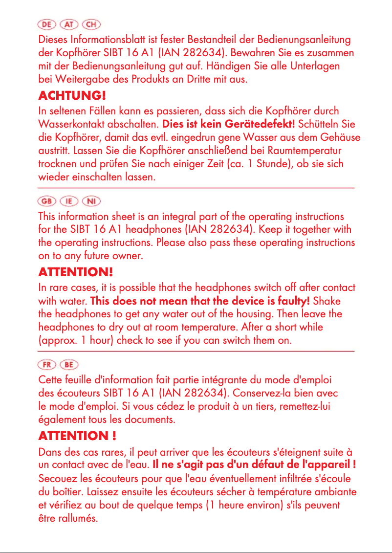 Página 1 del manual Manual de usuario SilverCrest SIBT 16 A1