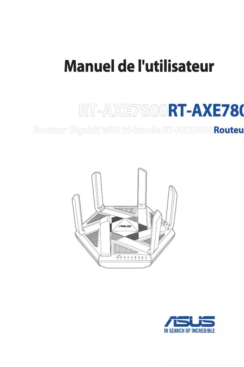 Page n°1 - Manuel utilisateur Asus RT-AXE7800
