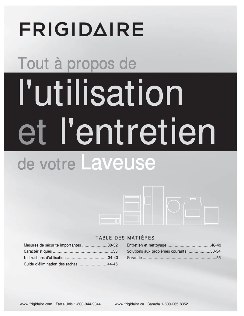 Image de la première page du manuel de l'appareil FAFW3517KN