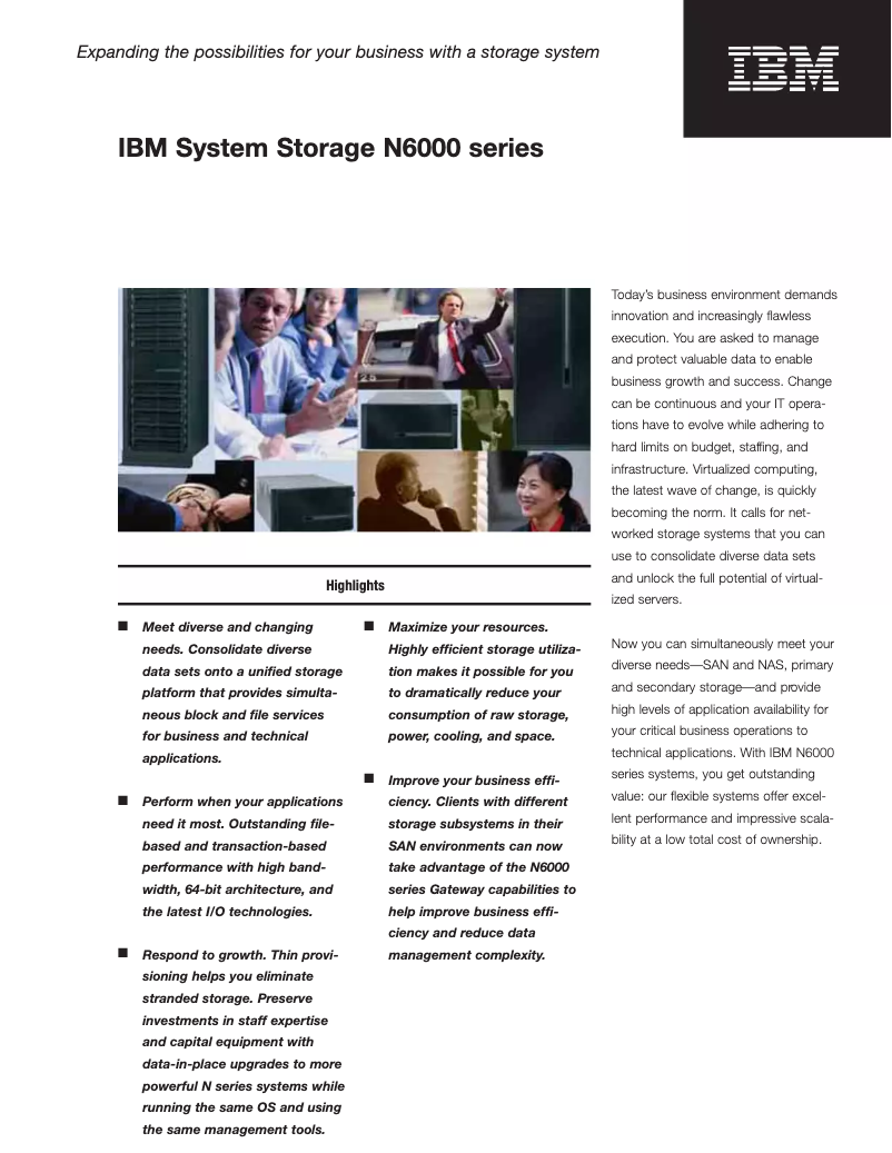 Page n°1 - Manuel utilisateur IBM System Storage N6210