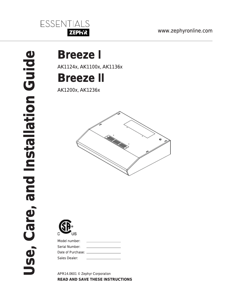 Page n°1 - Manuel utilisateur Zephyr AK1100BK