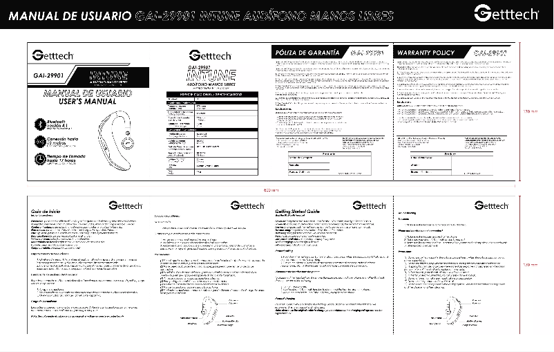 Image de la première page du manuel de l'appareil GAI-29901G