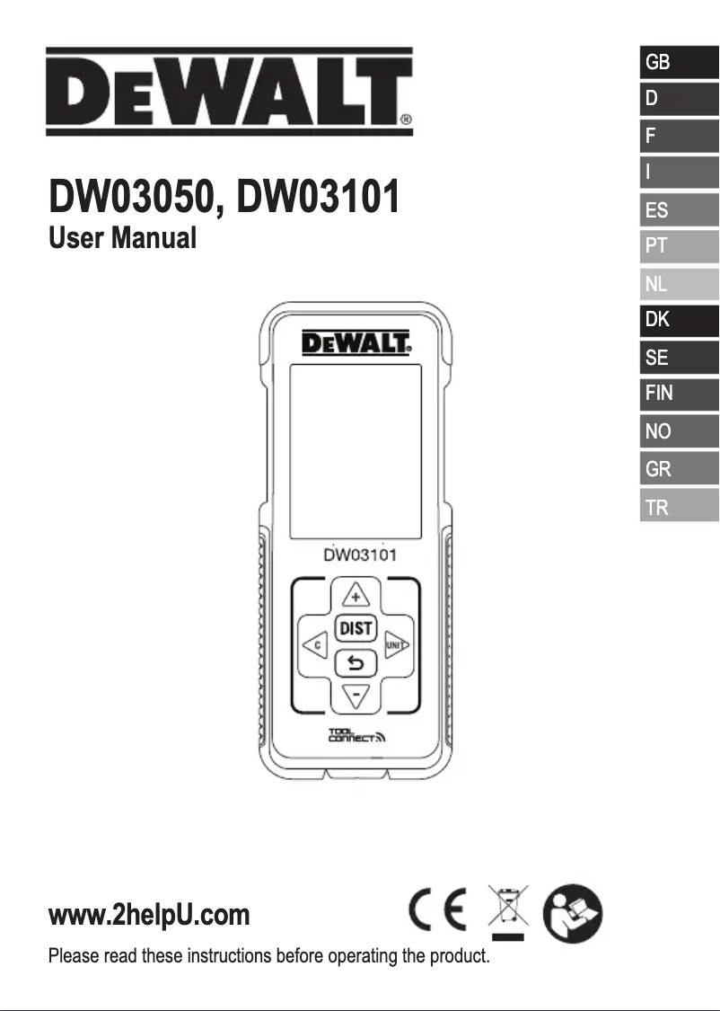 Página 1 del manual Manual de usuario DeWalt DW03050