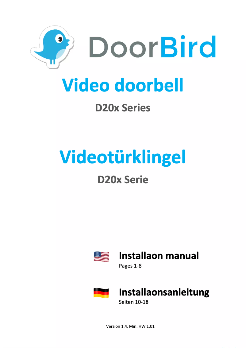 Page 1 de la notice Manuel utilisateur DoorBird D202