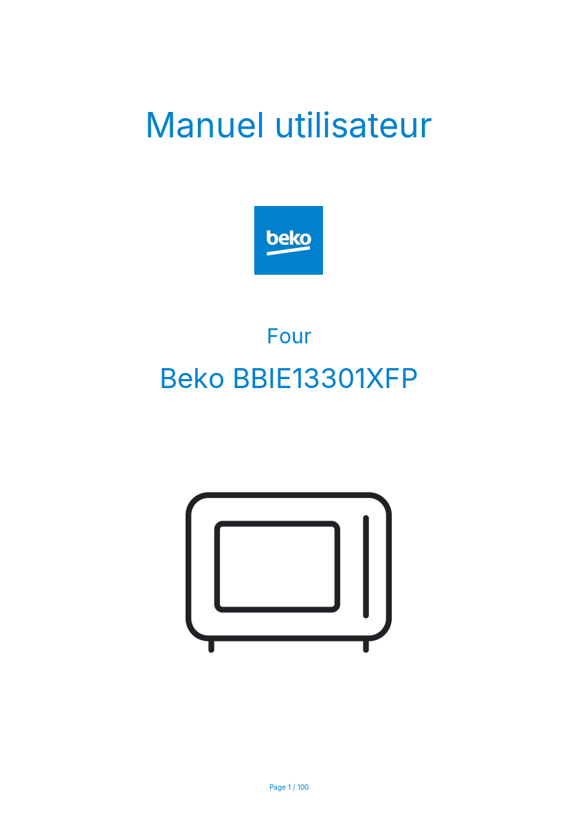 Page n°1 - Manuel utilisateur Beko BBIE13301XFP