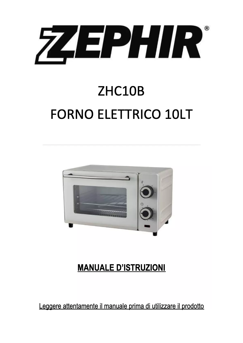 Image de la première page du manuel de l'appareil ZHC10B