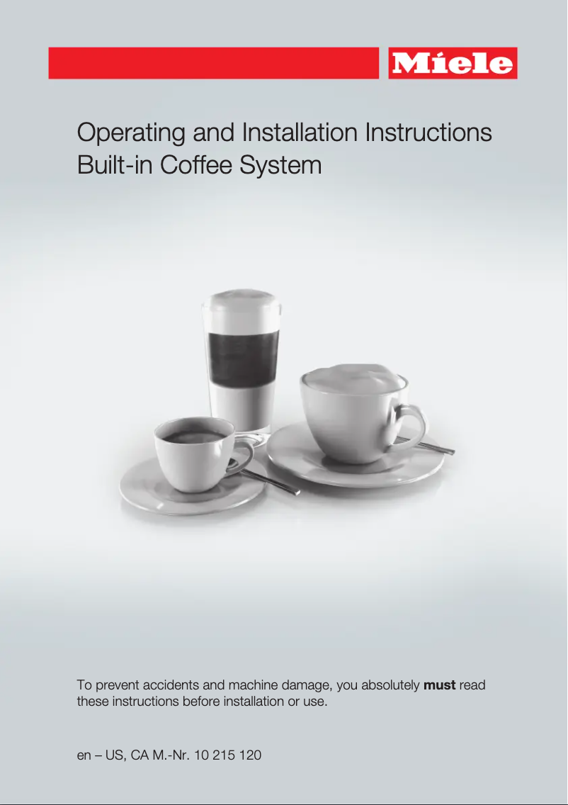 Page 1 de la notice Guide d'installation Miele CVA 6805