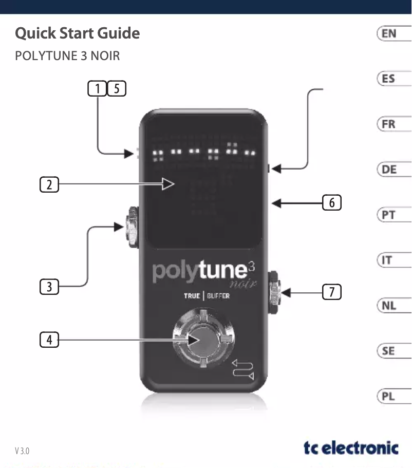 Page n°1 - Manuel utilisateur TC Electronic PolyTune 3 Noir