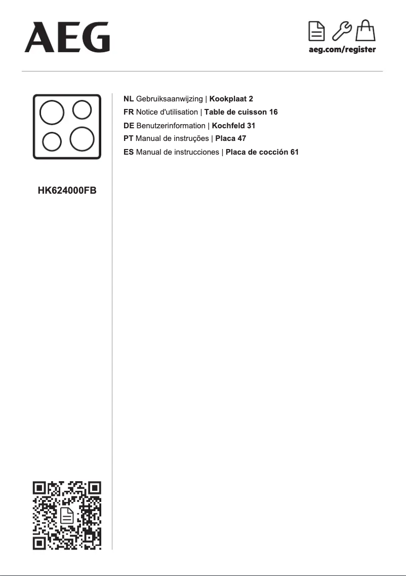 Image de la première page du manuel de l'appareil HK624000FB