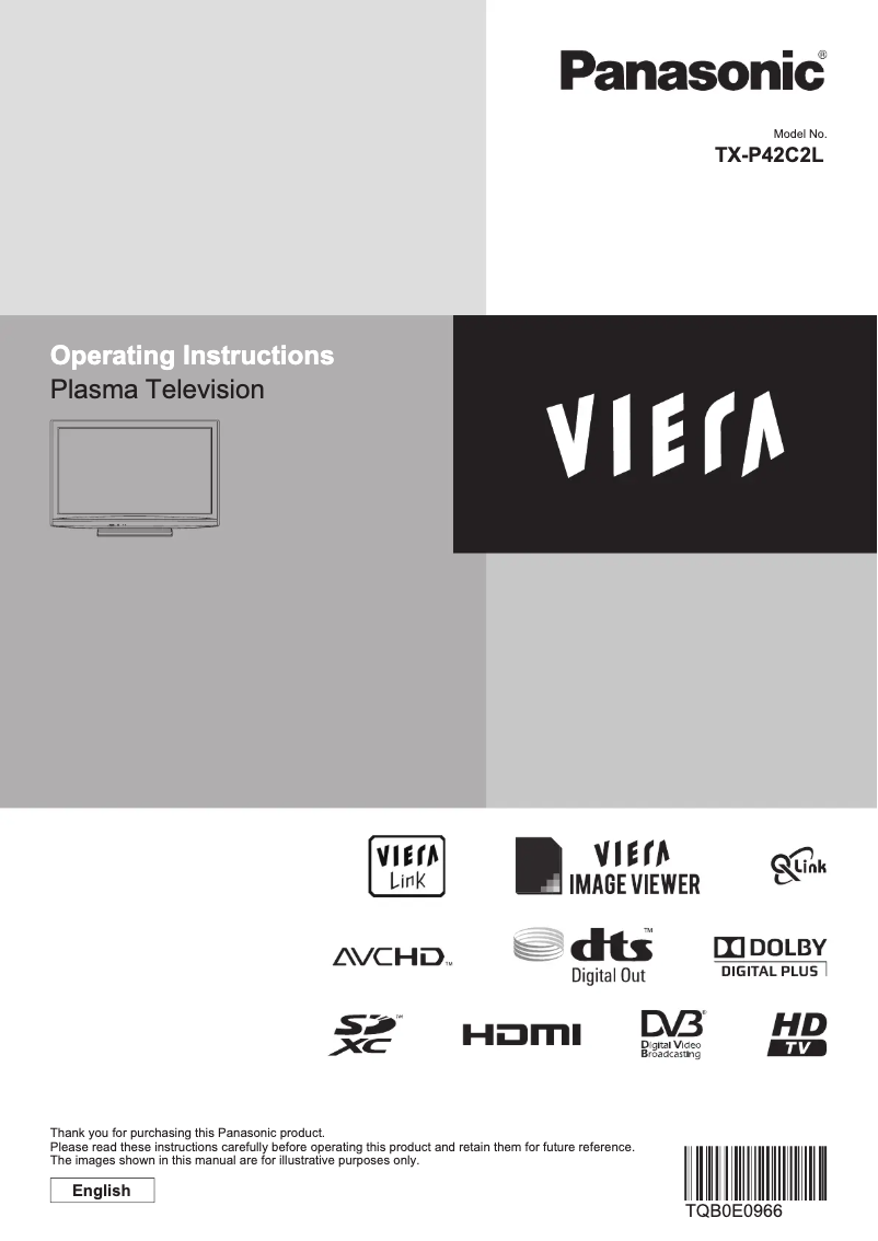 Page 1 de la notice Manuel utilisateur Panasonic TX-P42C2L