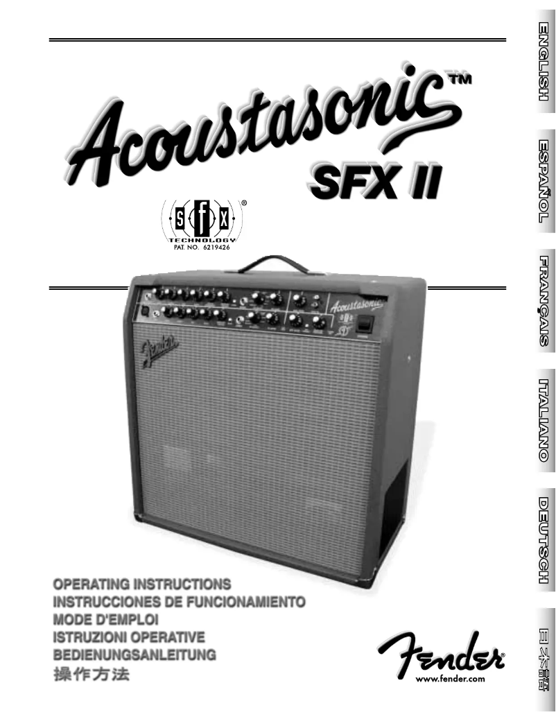 Página 1 del manual Manual de usuario Fender Acoutasonic SFX II