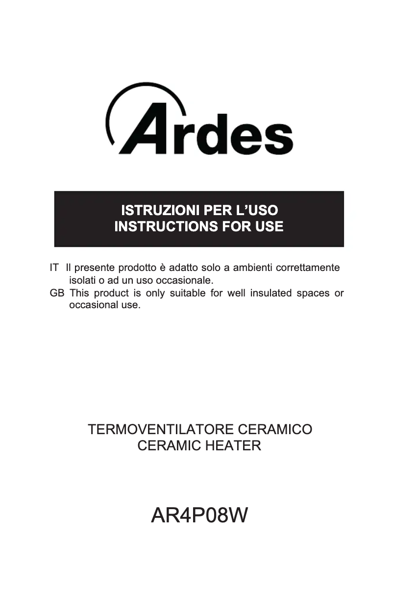 Page n°1 - Manuel utilisateur Ardes AR4P08W