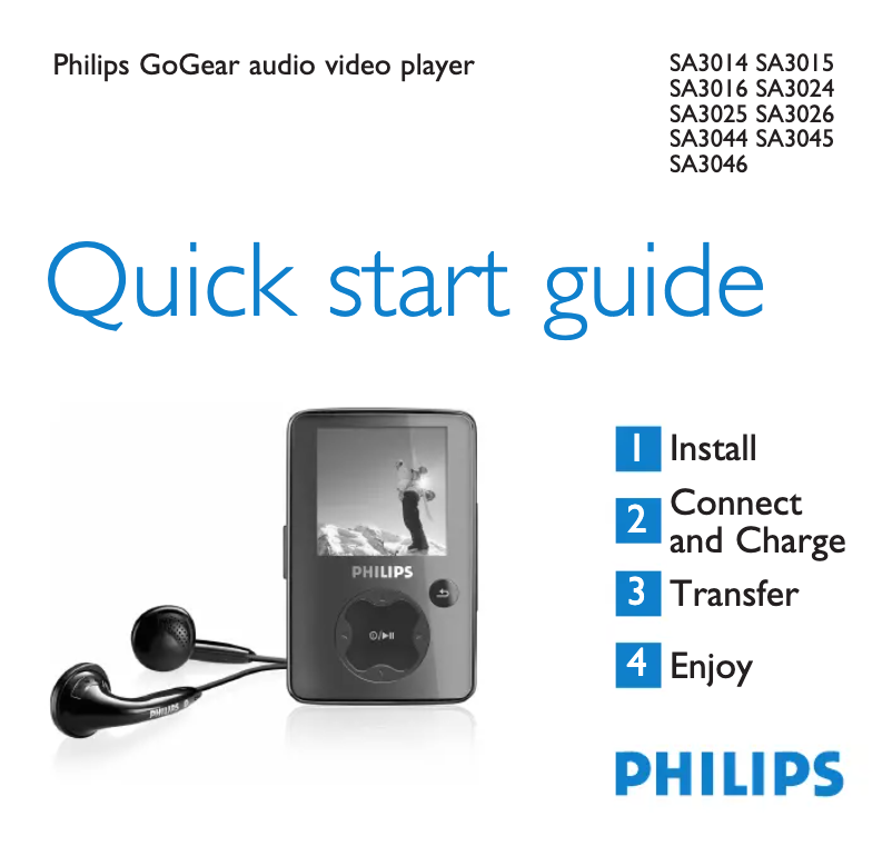 Page n°1 - Guide de démarrage rapide Philips GoGear SA3015