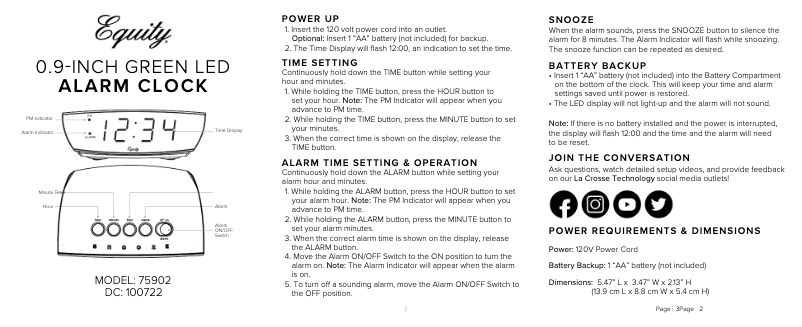 Página 1 del manual Manual de usuario La Crosse Technology 75902