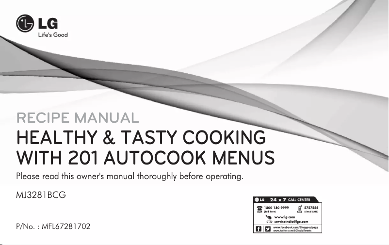 Image de la première page du manuel de l'appareil MJ3281BCG