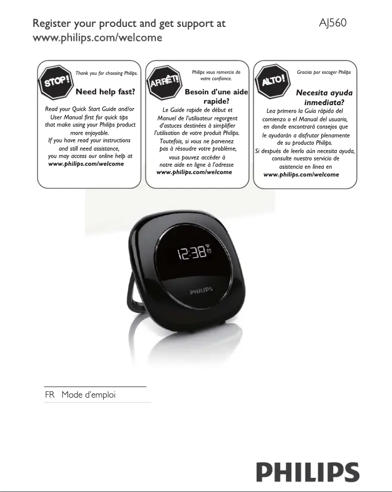 Page 1 de la notice Manuel utilisateur Philips AJ560