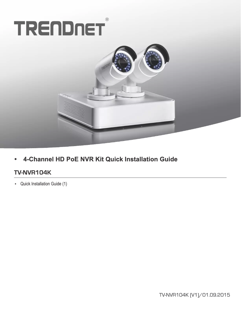 Image de la première page du manuel de l'appareil TV-NVR104K