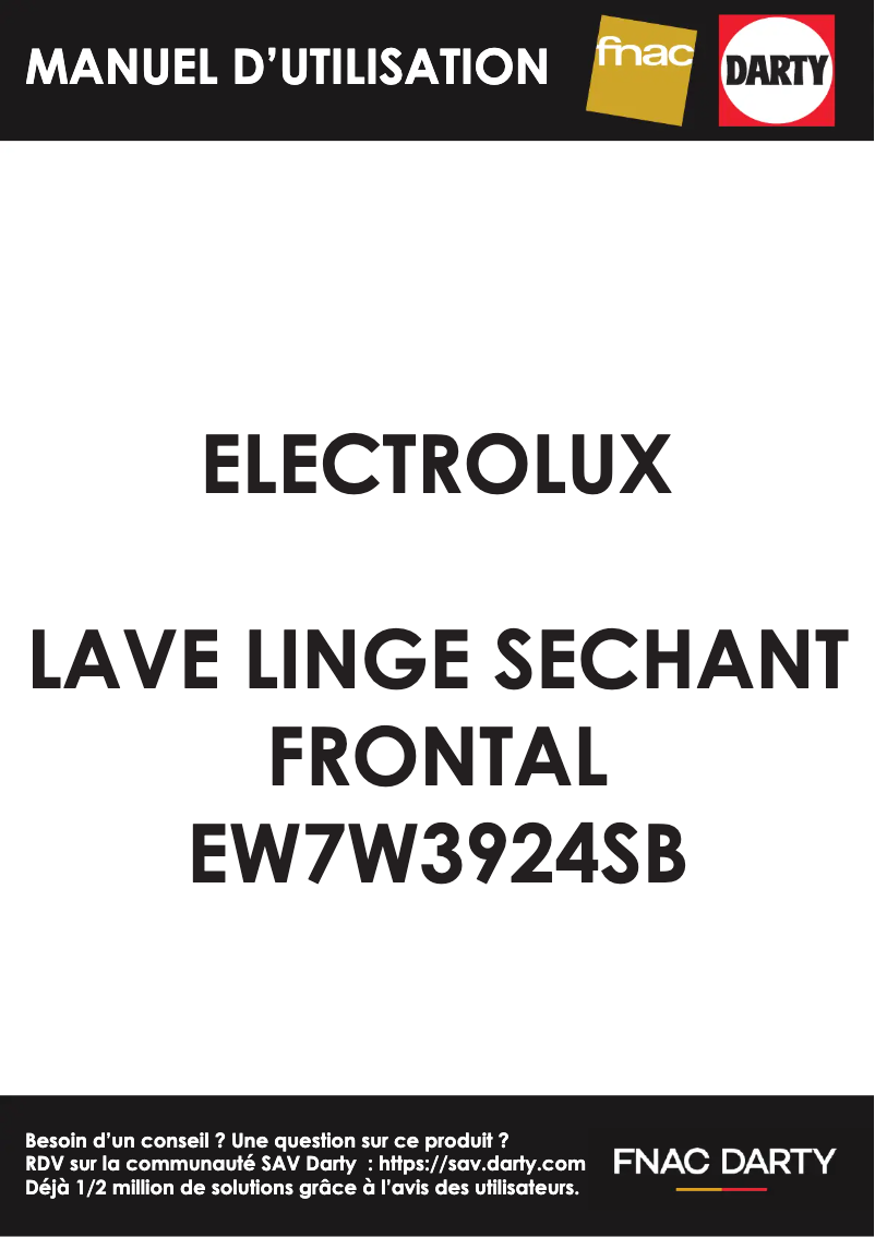Page n°1 - Manuel utilisateur Electrolux EW7W3924SB