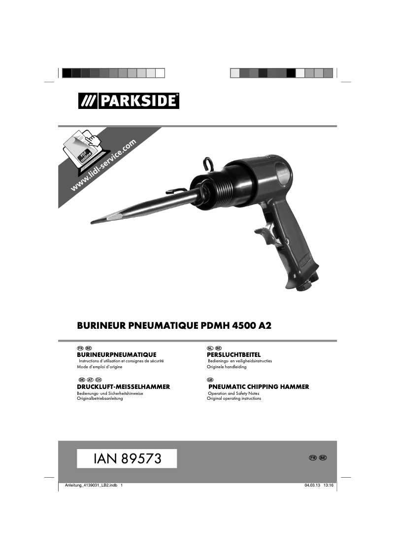 Page 1 de la notice Manuel utilisateur Parkside PDMH 4500 A2