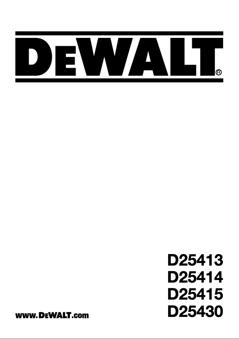Page 1 de la notice Manuel utilisateur DeWalt D25413