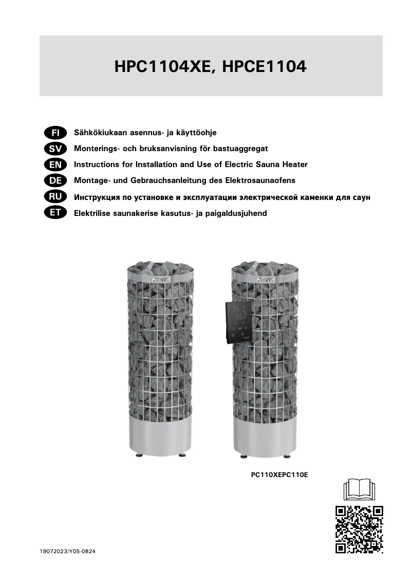 Page 1 de la notice Manuel utilisateur Harvia Cilindro PC110XE HPC1104XE