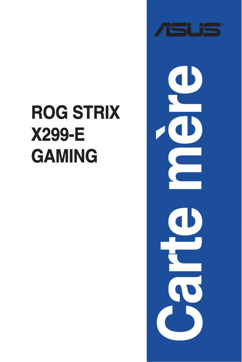 Image de la première page du manuel de l'appareil ROG STRIX X299-E Gaming