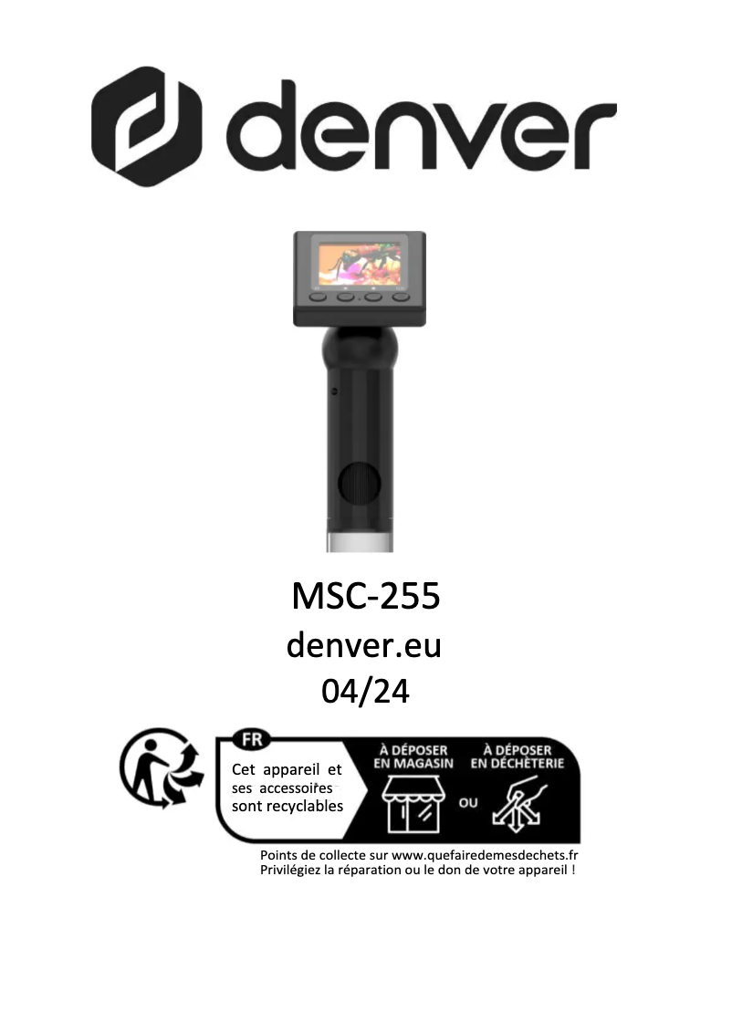 Image de la première page du manuel de l'appareil MSC-255